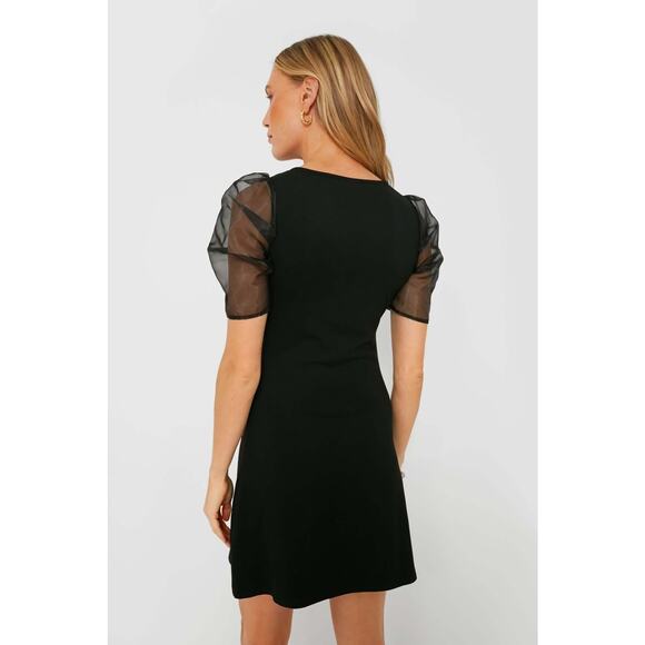HYACINTH HOUSE Black Tulle Sleeve Darby Dress Size XS NWT - Picture 2 of 8